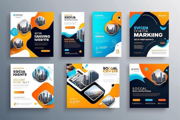 Agência de marketing digital banner para modelo de postagem de mídia social Configure Promoção de Negócios Corporativos Banner da Web de Mídia Social