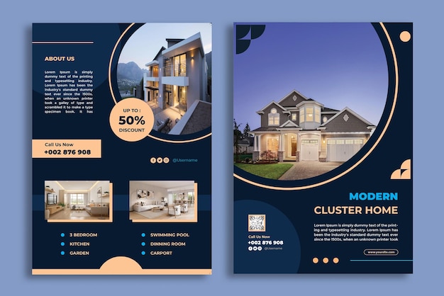 Agência imobiliária Design de panfletos Modelo
