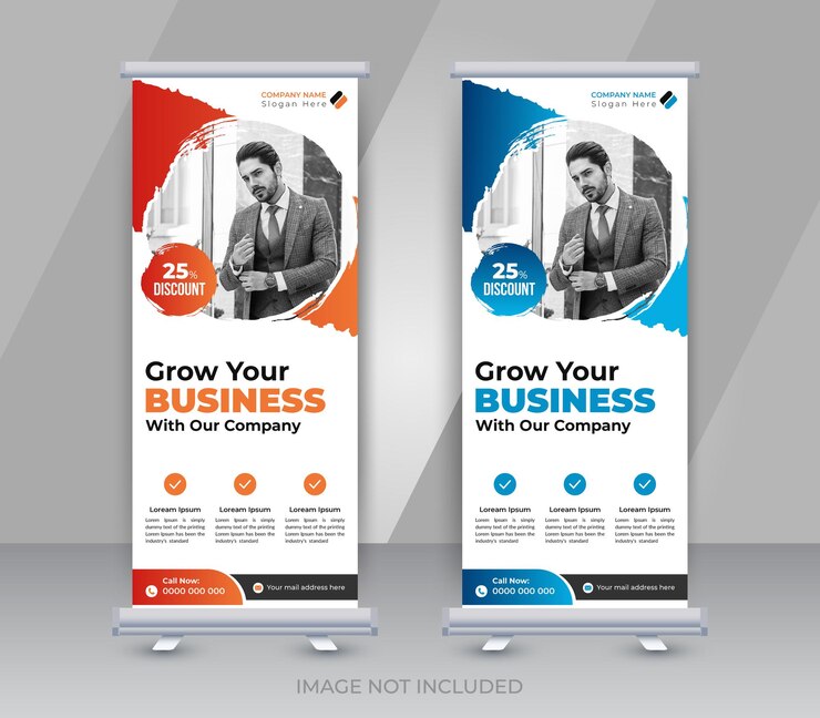 Agencia de marketing digital y negocio corporativo moderna plantilla de soporte de banner enrollable