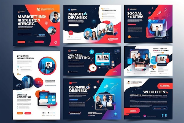 Foto agencia de marketing digital webinar en línea medios sociales post set promoción de negocios corporativos medios sociales banner web