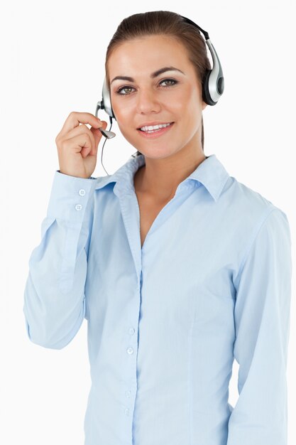 Agente de call center femenino