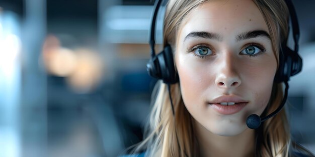 Foto agente de centro de chamadas feminina dedicada priorização do conceito de assistência imediata ao cliente serviço ao cliente agente feminina de centro de telefonia pronta assistência dedicada