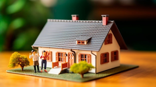 Agente imobiliário ou agente imobiliário assinando contrato de hipoteca para uma nova casa com um casal de jovens clientes felizes AI gerativa