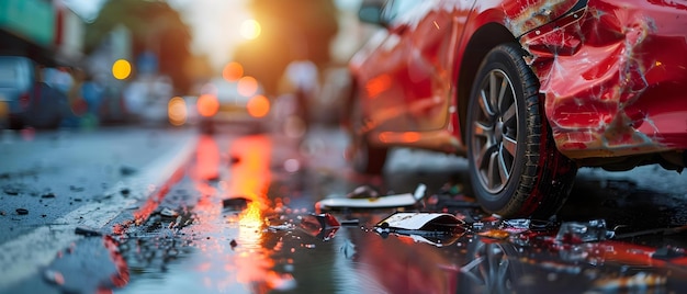 Foto el agente presenta una reclamación de seguro de accidente automovilístico para el cliente después de un incidente de tráfico.