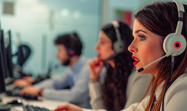 Agentes de call center focados na resolução de problemas