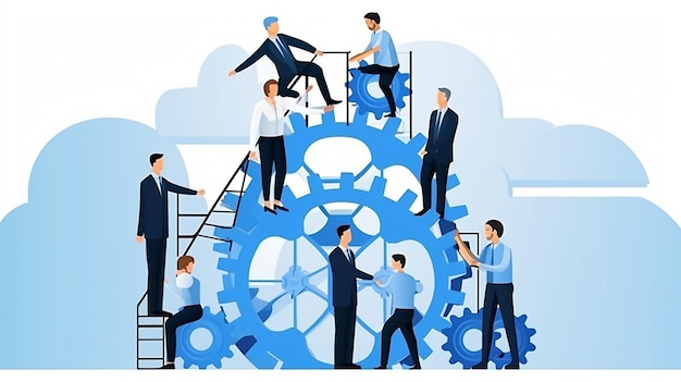 Agile Softwareentwicklung mit DevOps Business 3D-Illustration