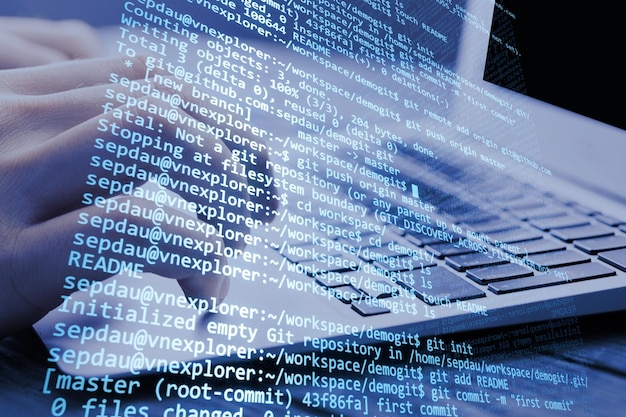 Agile Softwareentwicklung mit Entwickler auf dem Computer Devops Team schlankes Projektmanagement