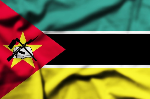 Foto agitando la bandera de mozambique