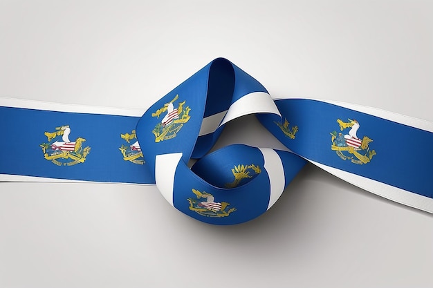 Foto agitando fita ou faixa com a bandeira de rhode island é um estado dos estados unidos