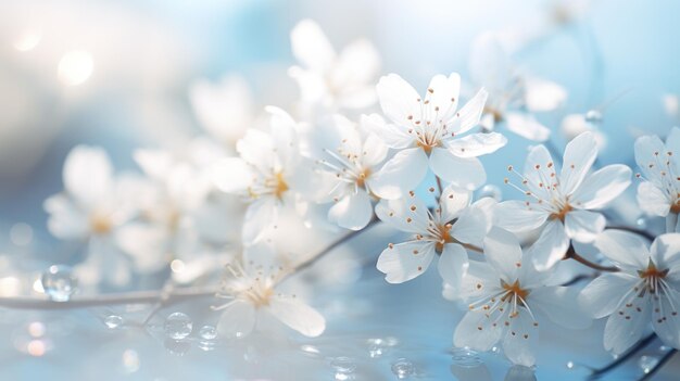 Aglomerados brilhantes de pequenas flores de Gypsophila geradas por IA