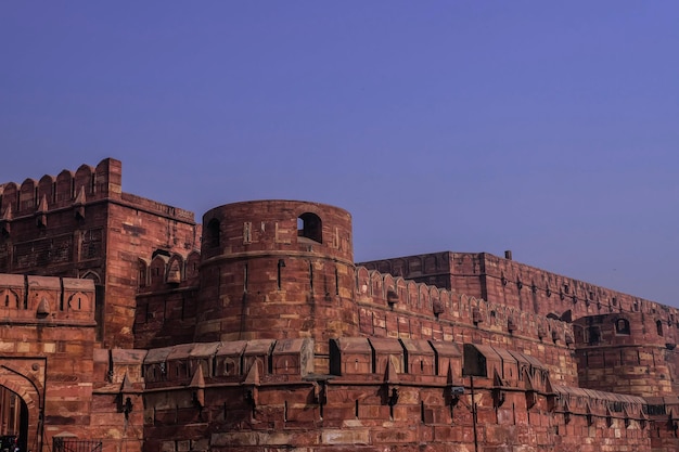 Foto agra india 31 de diciembre de 2018 los detalles del fuerte de agra en agra india