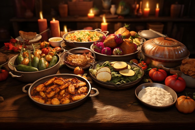 Agradecendo e celebrando as tradições familiares no conceito do Dia de Ação de Graças