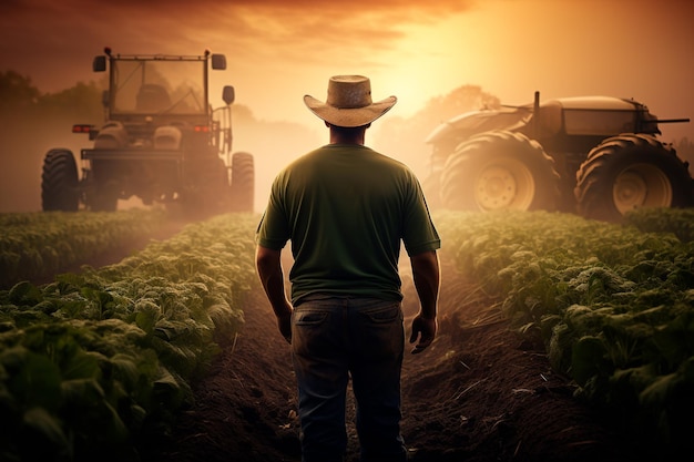 Agrarfotografie mit Traktor auf dem Feld