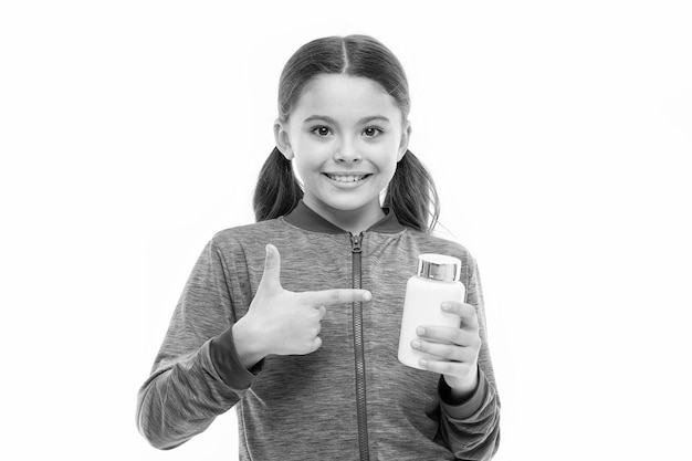 Agregue vitamina a su ración de aditivos alimentarios complejo saludable niño deportivo vitamina tarro Niña feliz