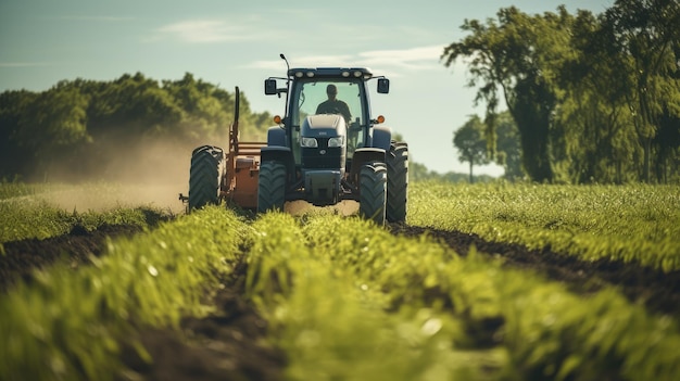 Agricultor a conduzir um tractor gerado por IA Imagem
