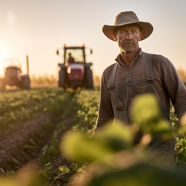 Foto agricultor en un campo