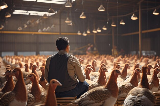 Agricultor de peru a inspeccionar a saúde e o bem-estar 00722 00