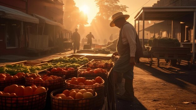 Agricultor en el mercado