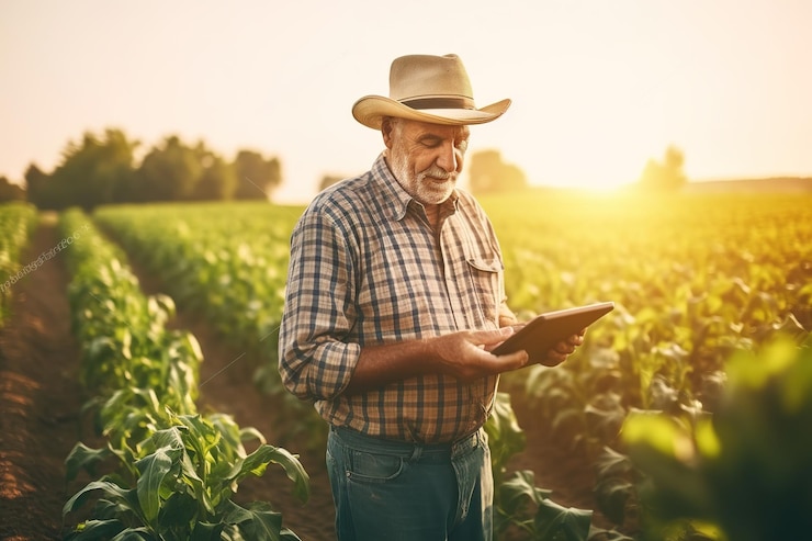 Foto agricultor num campo