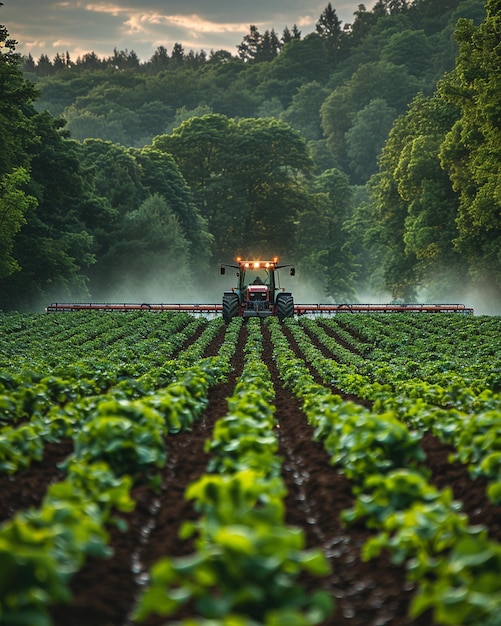 Agricultor usando um sistema robótico de controle de ervas daninhas