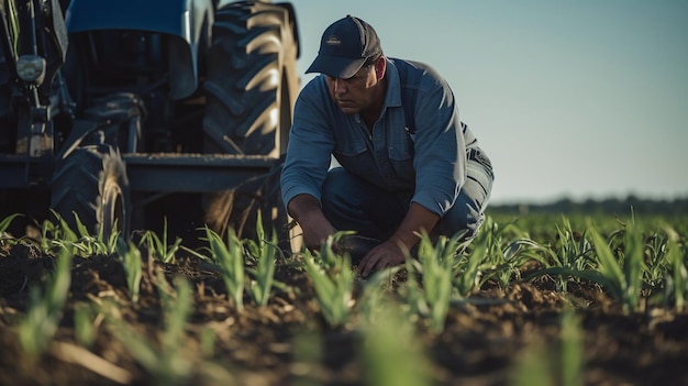 Foto agricultores en el campo