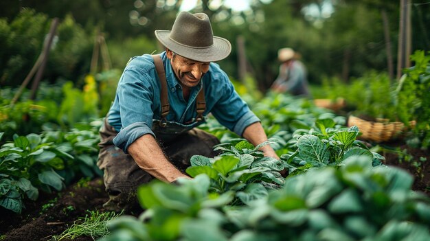 Foto agricultores experimentam papel de parede regenerativo