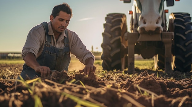 Foto agricultores no campo