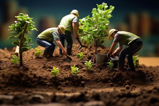 agricultores plantam sementes de vegetais