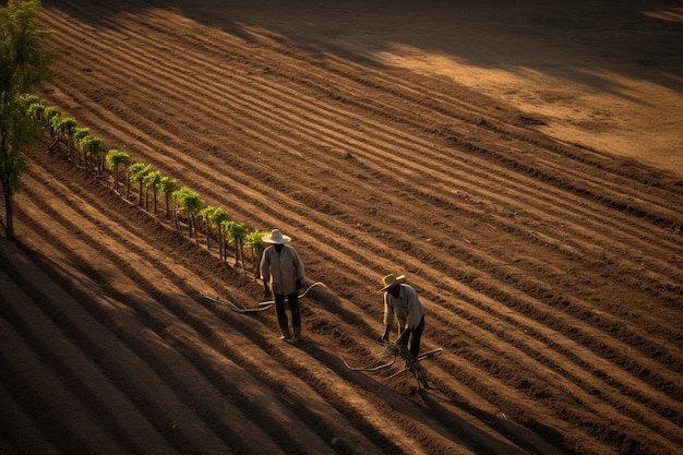 agricultores plantam sementes de vegetais