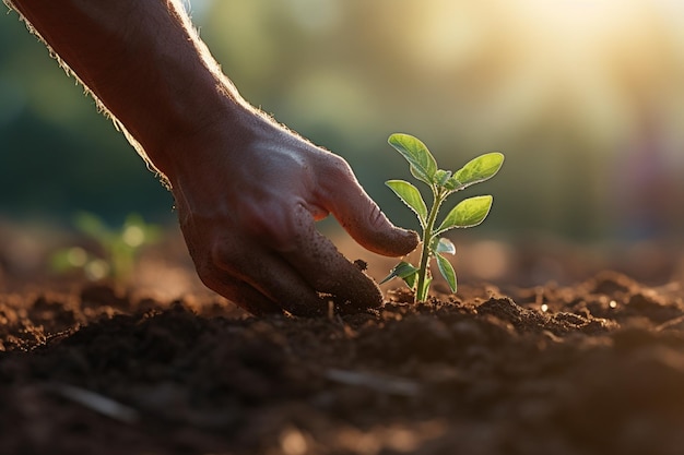 Los agricultores plantan a mano una nueva vida al aire libre