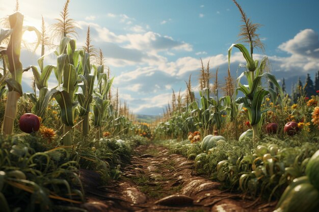 Agricultores que cultivam legumes orgânicos