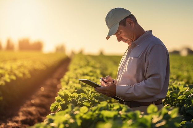 Los agricultores rastrean los cultivos utilizando la tecnología de tabletas