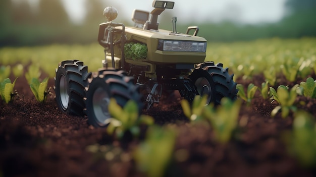 Agricultores robóticos inteligentes conceituam agricultores robôs Tecnologias futuristas do futuro Generative AI