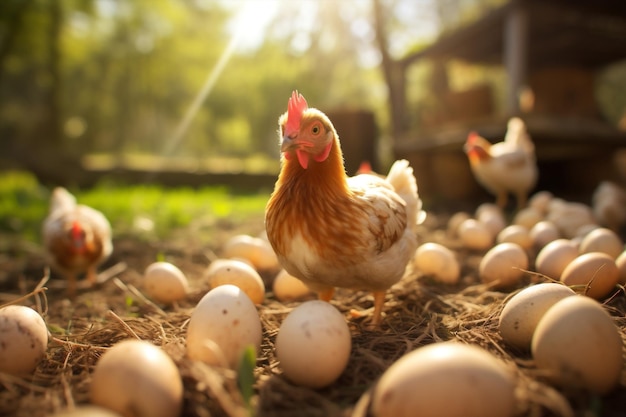 Agricultura alimentaria huevo pollo gallina agricultura rural naturaleza pollo y aves de corral