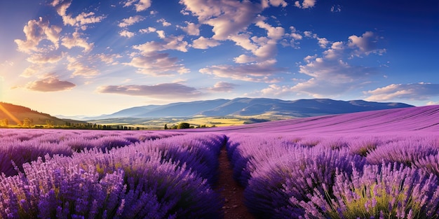 Agricultura colheita fundo paisagem panorama Close-up de campo de lavanda em flor