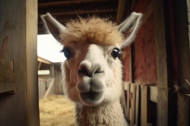 Agricultura de peles natureza retrato de cabeça de lama alpaca animais brancos mamíferos bonitos