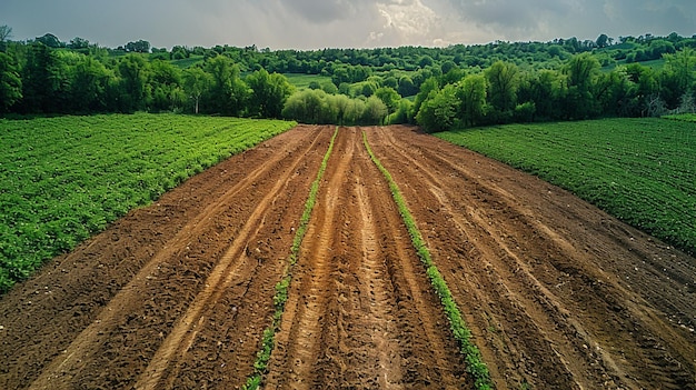 Foto agricultura de precisão mapeamento do solo por drones