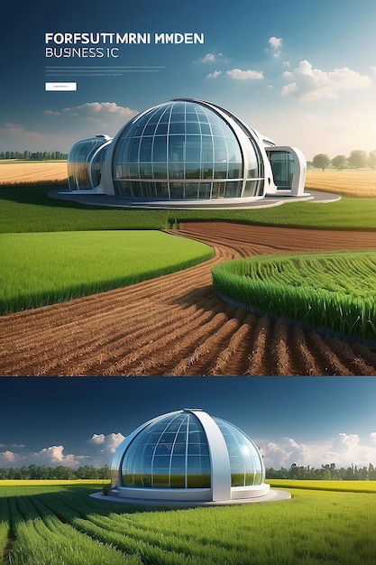 Foto agricultura empresas agrícolas modernas concepto de lujo diseño futurista con espacio para texto mínimo