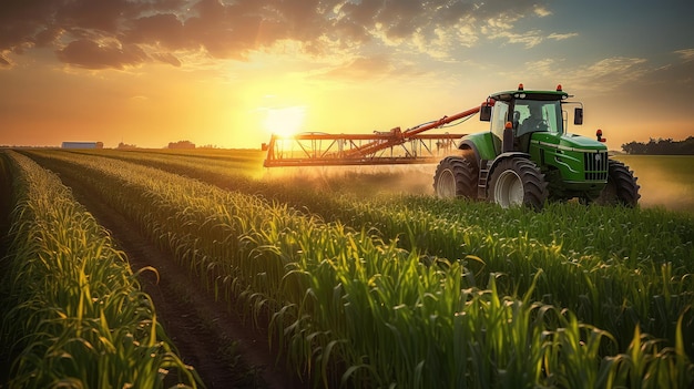 Agricultura pulverização de campo de milho