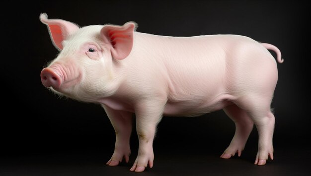 Foto agricultura rural cerdo doméstico pequeño primer plano ganadería animal sucio alimento joven cerdo pequeño hocico rosa cerdo mamífero naturaleza cerdo carne de cerdo cerdo lindo cerdo