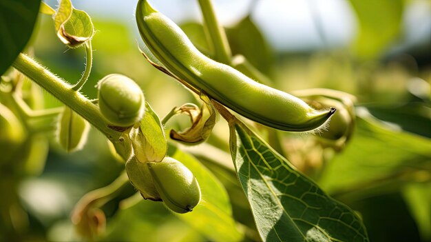 Foto agricultura de la soja en las vainas