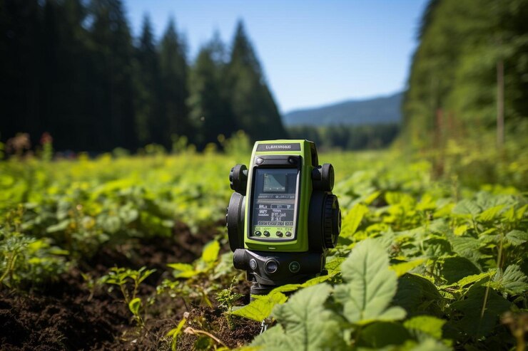 Foto agricultura utilizando tecnologia numa quinta sendo inovadora e conectada trabalhando na agricultura na primavera