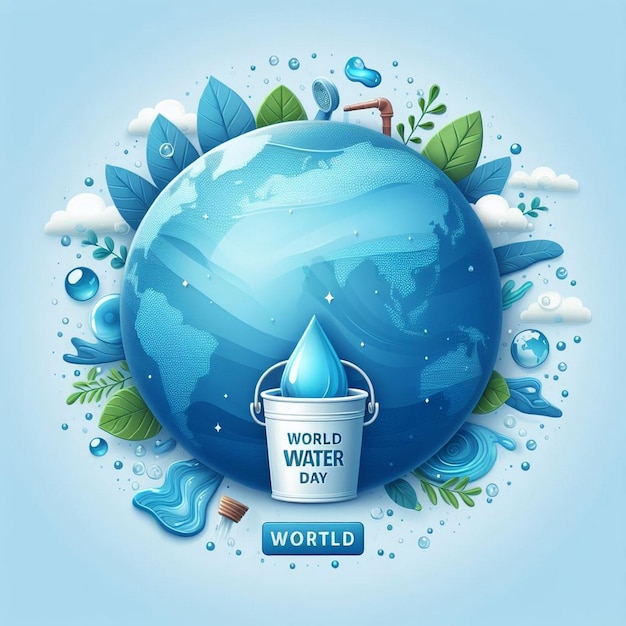 Foto agua alrededor de la tierra para el día mundial del agua