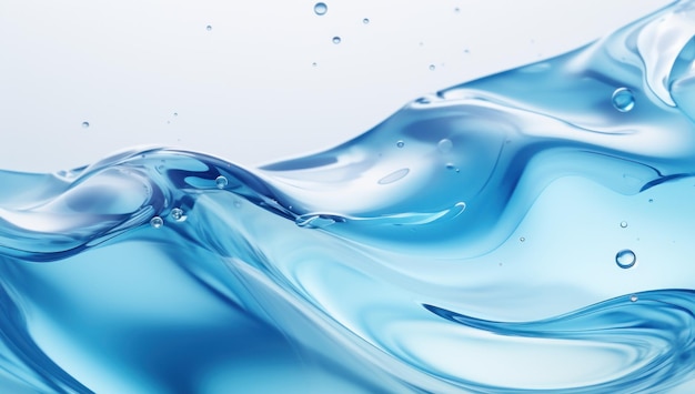 agua azul con gotas de agua en un fondo blanco en el estilo de líneas onduladas y formas orgánicas princesscore energía juvenil massurrealismo