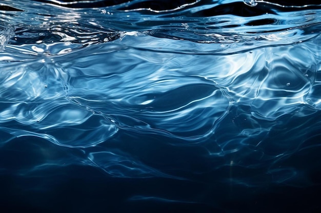 Foto el agua azul del océano se refleja en el agua