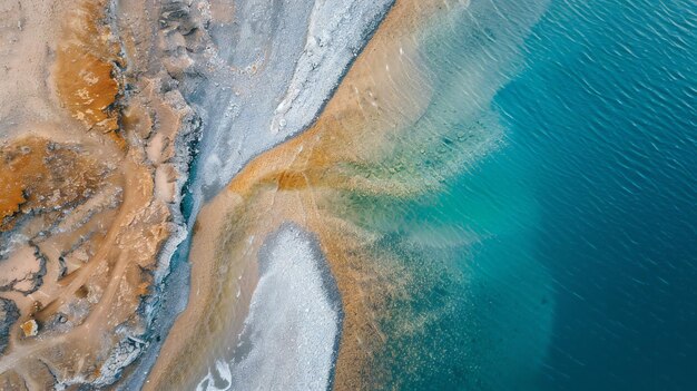 un agua azul con un océano verde y azul en el fondo