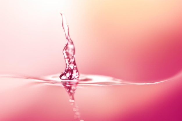 Agua cayendo fondo líquido rosa fondo rosa bajo el agua