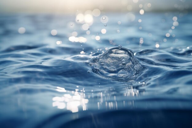 Agua chapoteando en una piscina con el sol brillando sobre ella generativa ai