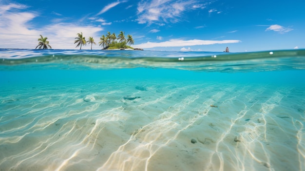 Agua clara en la costa del mar