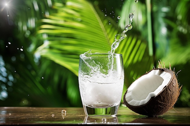 El agua de coco se utiliza como una niebla facial hidratante